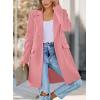 imagePRETTYGARDEN Womens 2025 Spring Fall Long Blazer Jackets Long Sleeve Lapel Pockets Loose Fit Work Casual Blazers OuterwearDusty Pink
