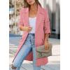 imagePRETTYGARDEN Womens 2025 Spring Fall Long Blazer Jackets Long Sleeve Lapel Pockets Loose Fit Work Casual Blazers OuterwearDusty Pink