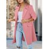 imagePRETTYGARDEN Womens 2025 Spring Fall Long Blazer Jackets Long Sleeve Lapel Pockets Loose Fit Work Casual Blazers OuterwearDusty Pink