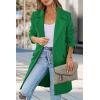 imagePRETTYGARDEN Womens 2025 Spring Fall Long Blazer Jackets Long Sleeve Lapel Pockets Loose Fit Work Casual Blazers OuterwearGreen