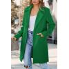 imagePRETTYGARDEN Womens 2025 Spring Fall Long Blazer Jackets Long Sleeve Lapel Pockets Loose Fit Work Casual Blazers OuterwearGreen