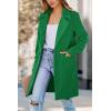 imagePRETTYGARDEN Womens 2025 Spring Fall Long Blazer Jackets Long Sleeve Lapel Pockets Loose Fit Work Casual Blazers OuterwearGreen
