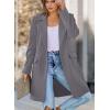 imagePRETTYGARDEN Womens 2025 Spring Fall Long Blazer Jackets Long Sleeve Lapel Pockets Loose Fit Work Casual Blazers OuterwearGrey