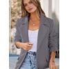 imagePRETTYGARDEN Womens 2025 Spring Fall Long Blazer Jackets Long Sleeve Lapel Pockets Loose Fit Work Casual Blazers OuterwearGrey