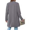 imagePRETTYGARDEN Womens 2025 Spring Fall Long Blazer Jackets Long Sleeve Lapel Pockets Loose Fit Work Casual Blazers OuterwearGrey