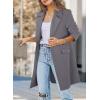 imagePRETTYGARDEN Womens 2025 Spring Fall Long Blazer Jackets Long Sleeve Lapel Pockets Loose Fit Work Casual Blazers OuterwearGrey