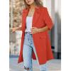 imagePRETTYGARDEN Womens 2025 Spring Fall Long Blazer Jackets Long Sleeve Lapel Pockets Loose Fit Work Casual Blazers OuterwearOrange Red