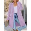 imagePRETTYGARDEN Womens 2025 Spring Fall Long Blazer Jackets Long Sleeve Lapel Pockets Loose Fit Work Casual Blazers OuterwearPurple