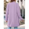 imagePRETTYGARDEN Womens 2025 Spring Fall Long Blazer Jackets Long Sleeve Lapel Pockets Loose Fit Work Casual Blazers OuterwearPurple