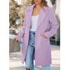 imagePRETTYGARDEN Womens 2025 Spring Fall Long Blazer Jackets Long Sleeve Lapel Pockets Loose Fit Work Casual Blazers OuterwearPurple