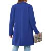 imagePRETTYGARDEN Womens 2025 Spring Fall Long Blazer Jackets Long Sleeve Lapel Pockets Loose Fit Work Casual Blazers OuterwearRoyal Blue