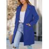 imagePRETTYGARDEN Womens 2025 Spring Fall Long Blazer Jackets Long Sleeve Lapel Pockets Loose Fit Work Casual Blazers OuterwearRoyal Blue