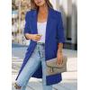 imagePRETTYGARDEN Womens 2025 Spring Fall Long Blazer Jackets Long Sleeve Lapel Pockets Loose Fit Work Casual Blazers OuterwearRoyal Blue