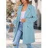 imagePRETTYGARDEN Womens 2025 Spring Fall Long Blazer Jackets Long Sleeve Lapel Pockets Loose Fit Work Casual Blazers OuterwearSky Blue