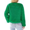 imagePRETTYGARDEN Womens 2025 Winter Coats Fleece Cropped Jacket Faux Fur Long Sleeve Pockets Shaggy Warm Outerwear Fall ClothesGreen