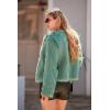 imagePRETTYGARDEN Womens 2025 Winter Coats Fleece Cropped Jacket Faux Fur Long Sleeve Pockets Shaggy Warm Outerwear Fall ClothesLight Green