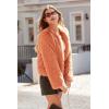 imagePRETTYGARDEN Womens 2025 Winter Coats Fleece Cropped Jacket Faux Fur Long Sleeve Pockets Shaggy Warm Outerwear Fall ClothesOrange