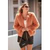 imagePRETTYGARDEN Womens 2025 Winter Coats Fleece Cropped Jacket Faux Fur Long Sleeve Pockets Shaggy Warm Outerwear Fall ClothesOrange