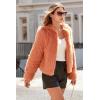 imagePRETTYGARDEN Womens 2025 Winter Coats Fleece Cropped Jacket Faux Fur Long Sleeve Pockets Shaggy Warm Outerwear Fall ClothesOrange