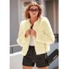 imagePRETTYGARDEN Womens 2025 Winter Coats Fleece Cropped Jacket Faux Fur Long Sleeve Pockets Shaggy Warm Outerwear Fall ClothesYellow