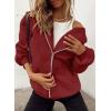 imagePRETTYGARDEN Womens 2025 Zip Up Y2K Hoodies Casual Long Sleeve Sweatshirts Fall Spring Track Jackets with PocketsBrown Red