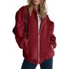 imagePRETTYGARDEN Womens 2025 Zip Up Y2K Hoodies Casual Long Sleeve Sweatshirts Fall Spring Track Jackets with PocketsRed