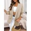 imagePRETTYGARDEN Womens Casual Blazer 2025 Spring Fall Fashion Long Sleeve Open Front Work Office Suit JacketsBeige White