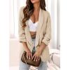 imagePRETTYGARDEN Womens Casual Blazer 2025 Spring Fall Fashion Long Sleeve Open Front Work Office Suit JacketsBeige White