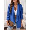 imagePRETTYGARDEN Womens Casual Blazer 2025 Spring Fall Fashion Long Sleeve Open Front Work Office Suit JacketsBlue