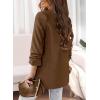 imagePRETTYGARDEN Womens Casual Blazer 2025 Spring Fall Fashion Long Sleeve Open Front Work Office Suit JacketsCoffee