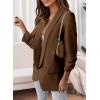 imagePRETTYGARDEN Womens Casual Blazer 2025 Spring Fall Fashion Long Sleeve Open Front Work Office Suit JacketsCoffee