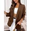 imagePRETTYGARDEN Womens Casual Blazer 2025 Spring Fall Fashion Long Sleeve Open Front Work Office Suit JacketsCoffee