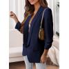imagePRETTYGARDEN Womens Casual Blazer 2025 Spring Fall Fashion Long Sleeve Open Front Work Office Suit JacketsDark Blue