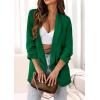 imagePRETTYGARDEN Womens Casual Blazer 2025 Spring Fall Fashion Long Sleeve Open Front Work Office Suit JacketsGreen