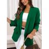 imagePRETTYGARDEN Womens Casual Blazer 2025 Spring Fall Fashion Long Sleeve Open Front Work Office Suit JacketsGreen