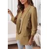 imagePRETTYGARDEN Womens Casual Blazer 2025 Spring Fall Fashion Long Sleeve Open Front Work Office Suit JacketsKhaki