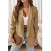 imagePRETTYGARDEN Womens Casual Blazer 2025 Spring Fall Fashion Long Sleeve Open Front Work Office Suit JacketsKhaki