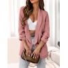 imagePRETTYGARDEN Womens Casual Blazer 2025 Spring Fall Fashion Long Sleeve Open Front Work Office Suit JacketsPink