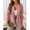 imagePRETTYGARDEN Womens Casual Blazer 2025 Spring Fall Fashion Long Sleeve Open Front Work Office Suit JacketsPink