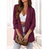 imagePRETTYGARDEN Womens Casual Blazer 2025 Spring Fall Fashion Long Sleeve Open Front Work Office Suit JacketsPurple Red