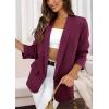imagePRETTYGARDEN Womens Casual Blazer 2025 Spring Fall Fashion Long Sleeve Open Front Work Office Suit JacketsPurple Red