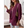 imagePRETTYGARDEN Womens Casual Blazer 2025 Spring Fall Fashion Long Sleeve Open Front Work Office Suit JacketsPurple Red