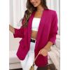 imagePRETTYGARDEN Womens Casual Blazer 2025 Spring Fall Fashion Long Sleeve Open Front Work Office Suit JacketsRose Red