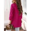 imagePRETTYGARDEN Womens Casual Blazer 2025 Spring Fall Fashion Long Sleeve Open Front Work Office Suit JacketsRose Red