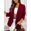 imagePRETTYGARDEN Womens Casual Blazer 2025 Spring Fall Fashion Long Sleeve Open Front Work Office Suit JacketsWine Red