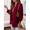 imagePRETTYGARDEN Womens Casual Blazer 2025 Spring Fall Fashion Long Sleeve Open Front Work Office Suit JacketsWine Red