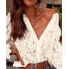 imagePRETTYGARDEN Womens Dressy Casual Lace Blouse Long Sleeve Button Up Shirts Tops Spring Fall Fashion ClothesBeige