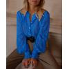 imagePRETTYGARDEN Womens Dressy Casual Lace Blouse Long Sleeve Button Up Shirts Tops Spring Fall Fashion ClothesBlue
