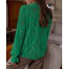 imagePRETTYGARDEN Womens Dressy Casual Lace Blouse Long Sleeve Button Up Shirts Tops Spring Fall Fashion ClothesDark Green