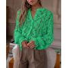 imagePRETTYGARDEN Womens Dressy Casual Lace Blouse Long Sleeve Button Up Shirts Tops Spring Fall Fashion ClothesGreen